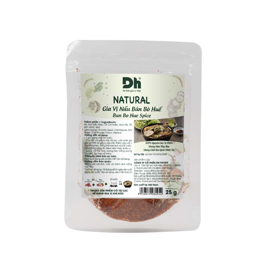 Gia Vị Bún Bò Huế Natural DH Foods 25G