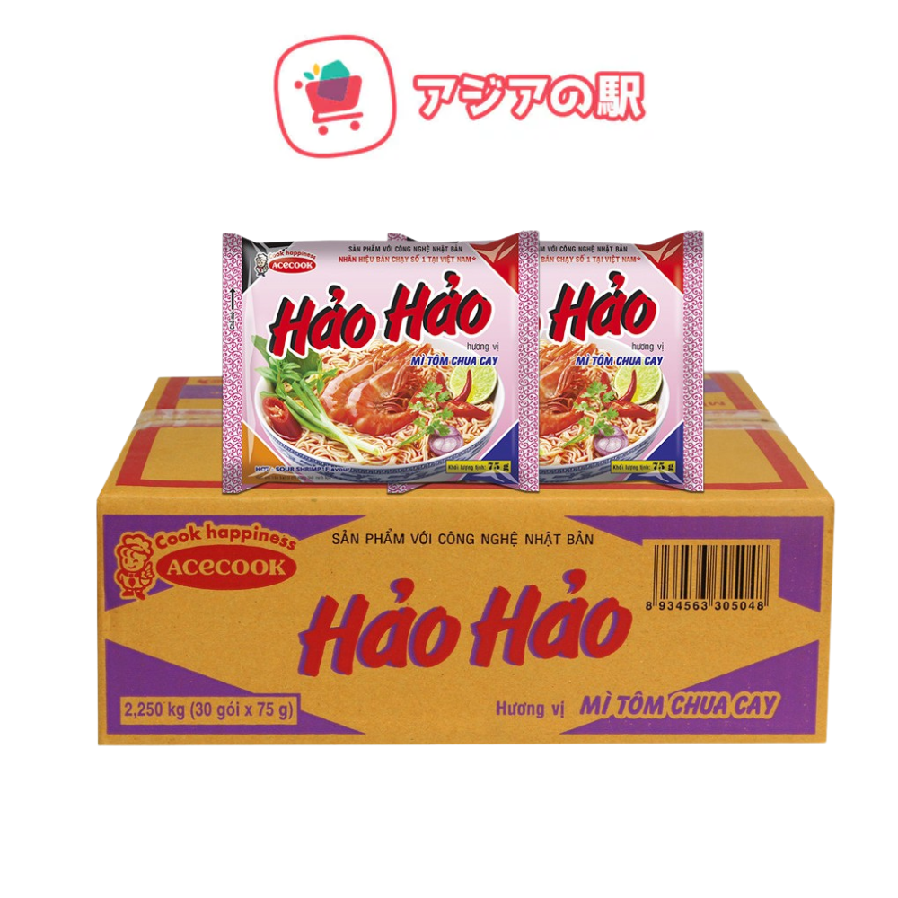ハオハオ スパイシー&サワーエビ麺 30パック×75g