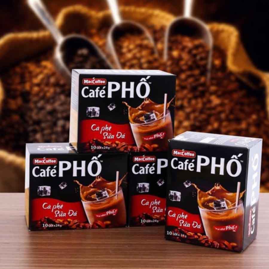 Cà phê sữa đá hòa tan Phố sữa 240g chuẩn vị Việt Nam