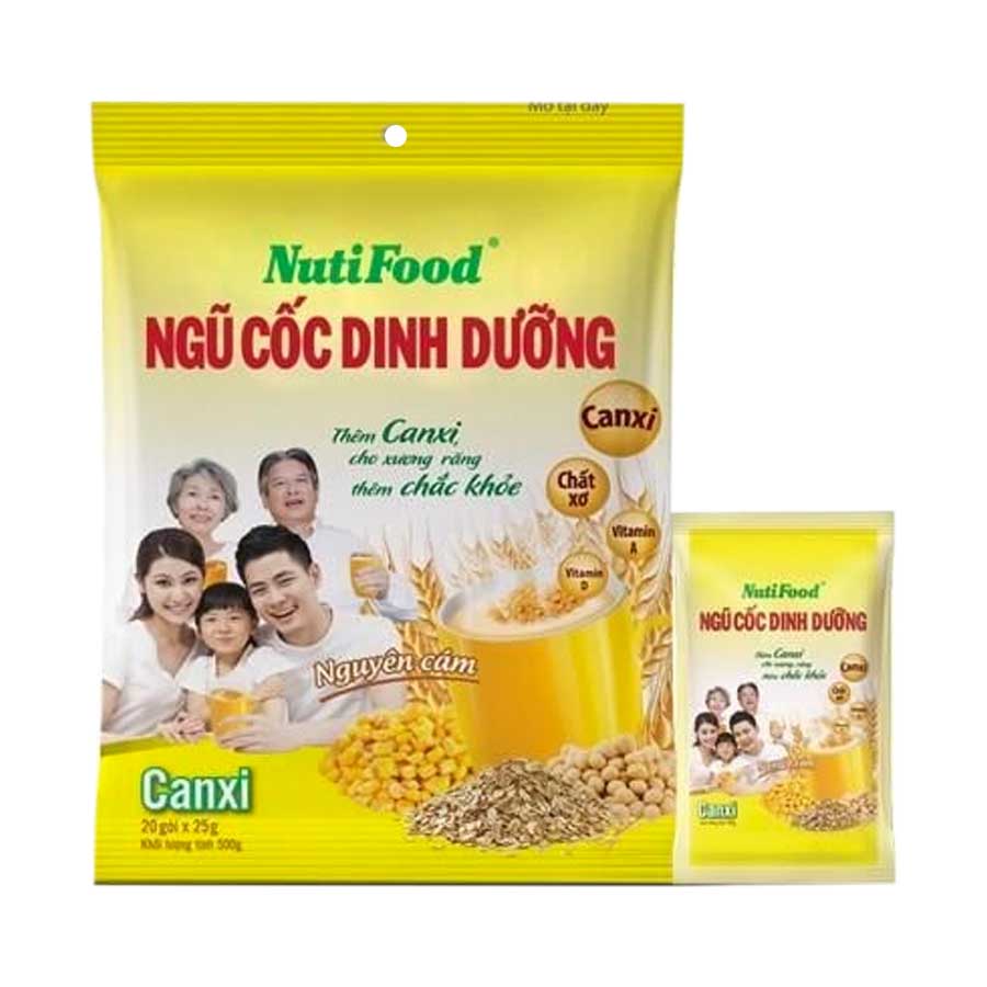 Ngũ cốc dinh dưỡng nguyên cám NutiFood bịch 500g